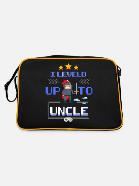 I leveld up to Uncle - I will uncle gift - Retro Bag - black/gold - Back