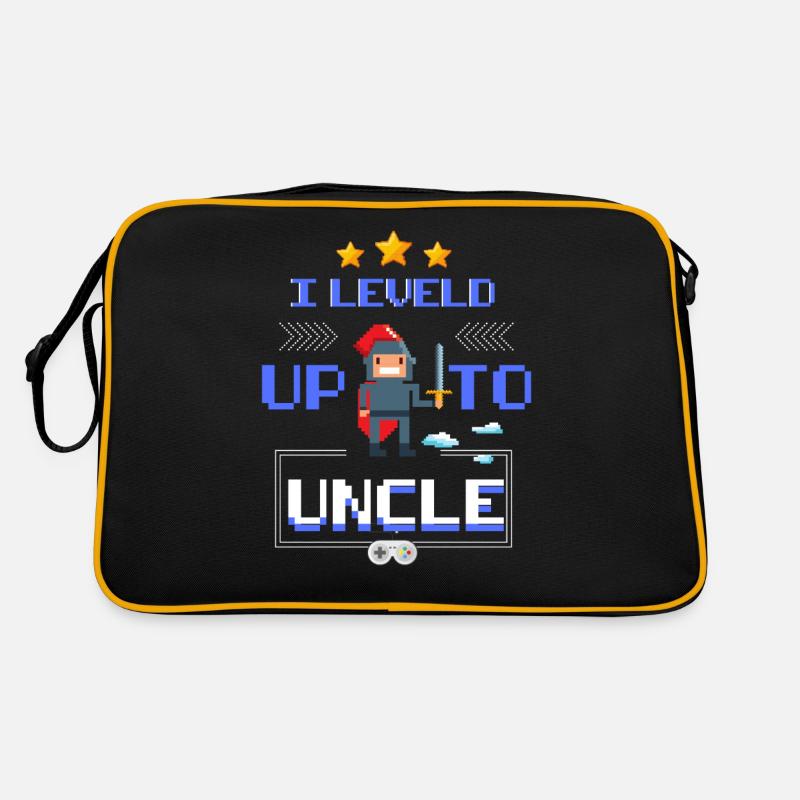 I leveld up to Uncle - ich werde Onkel Geschenk Retro Tasche