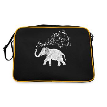 Notes de musique d'éléphant pour animaux et amateurs de musique - Sac Retro - noir/or - Dos
