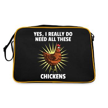 Poulet fermier poules cadeau chuchoteur poulet coq - Sac Retro - noir/or - Dos