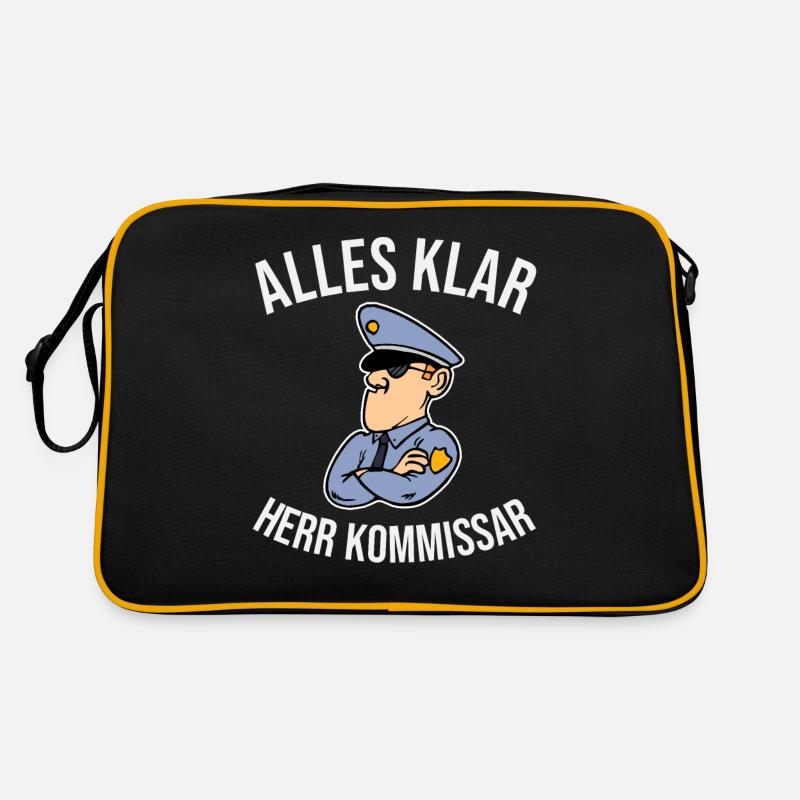 Alles klar Herr Kommissar - Retro Tasche - Schwarz/Gold