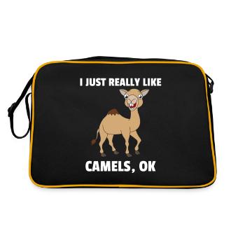 Chameau chameaux amour cadeau amoureux des animaux - Sac Retro - noir/or - Dos