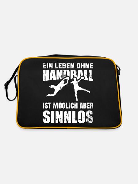 Handball Handballer Spruch Geschenk - Retro Tasche - Schwarz/Gold