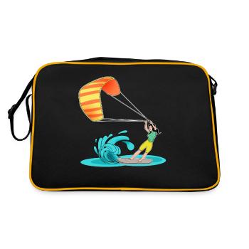 Cadeau pour la fille du surf cerfvolant de surf - Sac Retro - noir/or - Dos