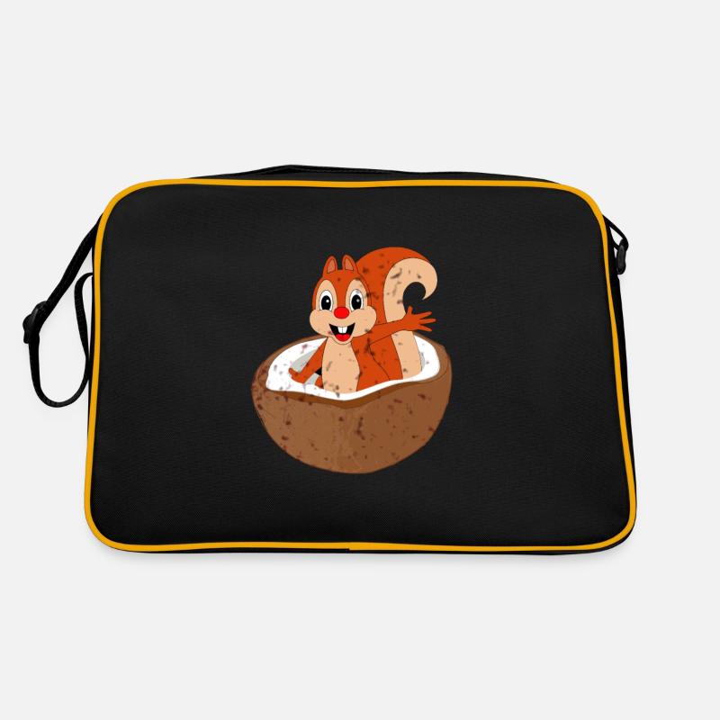 Squirrel and Nut Hazelnut Tree Nut Acorn Retro Bag