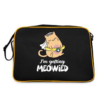 Chat avec bague de mariage - cadeau de mariage rigolo - Sac Retro - noir/or - Dos