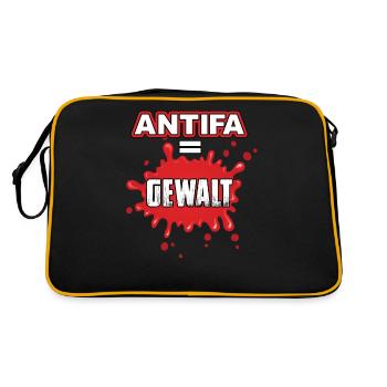 Antifa violence médias libres gauche fascistes politique - Sac Retro - noir/or - Dos
