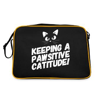 Cat Cat Lover Funny Sayings Motivation - Sac Retro - noir/or - Dos