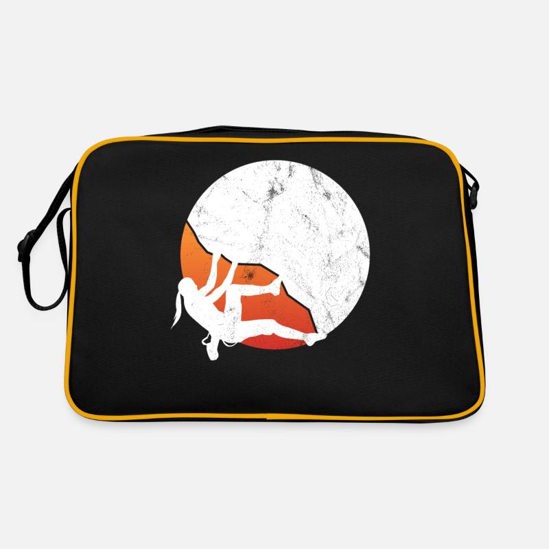 Vintage Klettern Bouldern - Retro Tasche - Schwarz/Gold