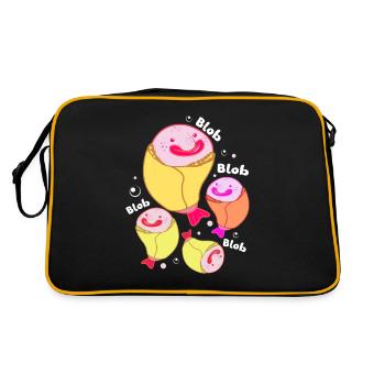 Blobfish Deep Sea Grumpy Introverted Gift - Retro Bag - black/gold - Back