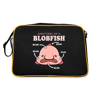 Blobfish Deep Sea Grumpy Introverted Gift - Retro Bag - black/gold - Back