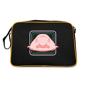 Blobfish Deep Sea Grumpy Introverted Gift - Retro Bag - black/gold - Back