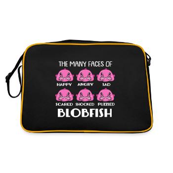 Blobfish Deep Sea Grumpy Introverted Gift - Retro Bag - black/gold - Back