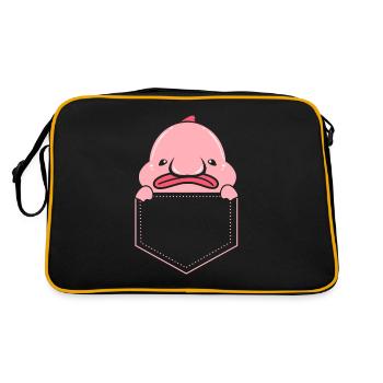 Blobfish Deep Sea Grumpy Introverted Gift - Retro Bag - black/gold - Back