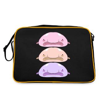 Blobfish Deep Sea Grumpy Introverted Gift - Retro Bag - black/gold - Back