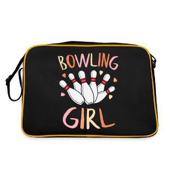 Bowling Girl - Retro Tasche - Schwarz/Gold - Hinten