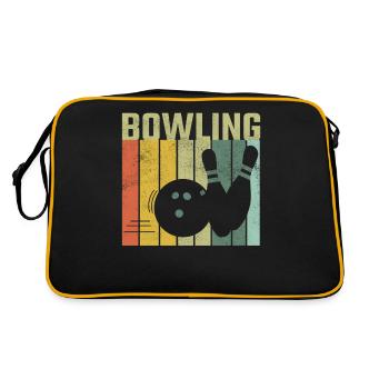 Bowling Retro - Retro Tasche - Schwarz/Gold - Hinten