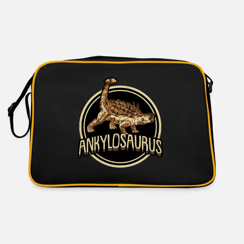 Ankylosaurus - Retro Tasche - Schwarz/Gold