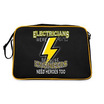 Electrician Electricity Electricity Electricity Construction Site - Retro Bag - black/gold - Back