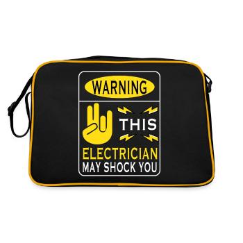 Electrician Electricity Electricity Electricity Construction Site - Retro Bag - black/gold - Back