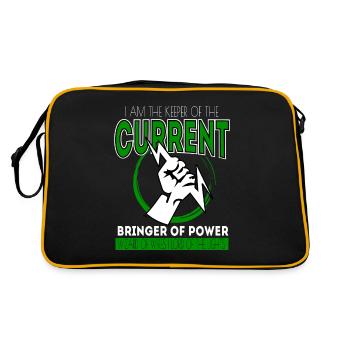 Electrician Electricity Electricity Electricity Construction Site - Retro Bag - black/gold - Back