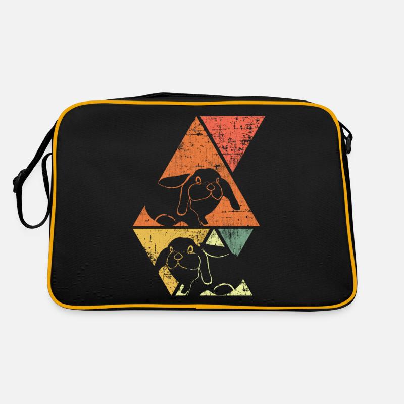 Lapin lapin - Sac Retro - noir/or