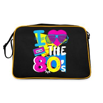 Ich liebe die 80er - 80s Retro Musik Geschenk - Retro Tasche - Schwarz/Gold - Hinten