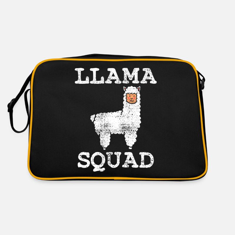 Lama Lama Lama - Retro Tasche - Schwarz/Gold