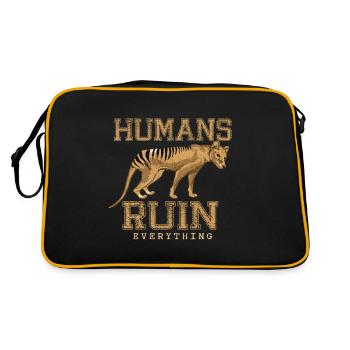 Cadeau de tigre de Tasmanie - Sac Retro - noir/or - Dos