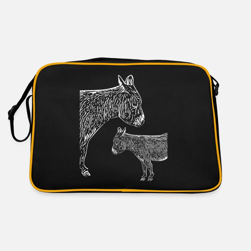 Two small donkeys with Wuschelfell long-eared Retro Bag