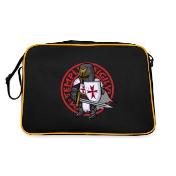 Croisé chevalier christianisme croisade chrétienne - Sac Retro - noir/or - Dos