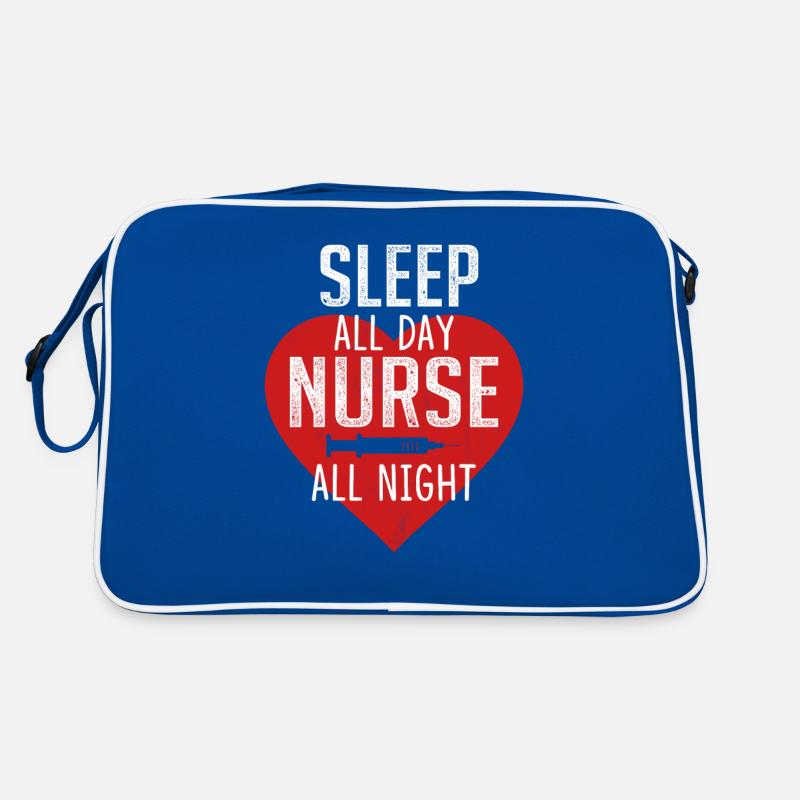 Night Shift Nurse design Overnight Nursing Retro Bag