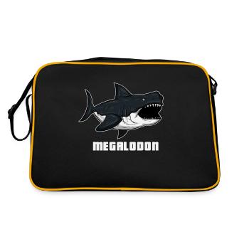 Megalodon giant Shark prehistoric animal fossil gift - Retro Bag - black/gold - Back