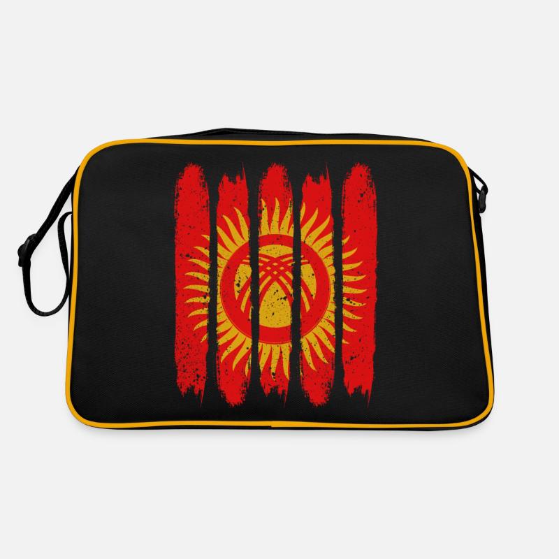 Kirgisistan - Retro Tasche - Schwarz/Gold