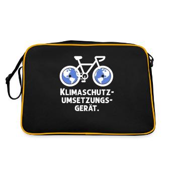 Climate Protection Bicycle Environmental Protection Nature Gift - Retro Bag - black/gold - Back