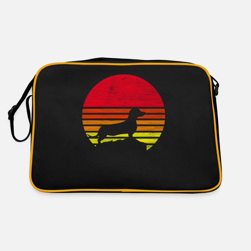 Retro Dackel Silhouette Geschenk Retro Tasche