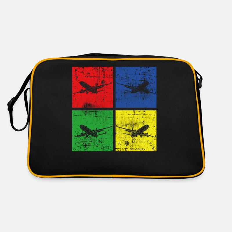 Airplane retro - Retro Bag - black/gold