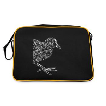 Cadeau d'oiseau de poulet d'oiseau d'eau de foulque de caille - Sac Retro - noir/or - Dos