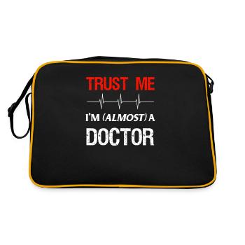 Citation d'étudiant en médecine drôle presque école de médecin - Sac Retro - noir/or - Dos