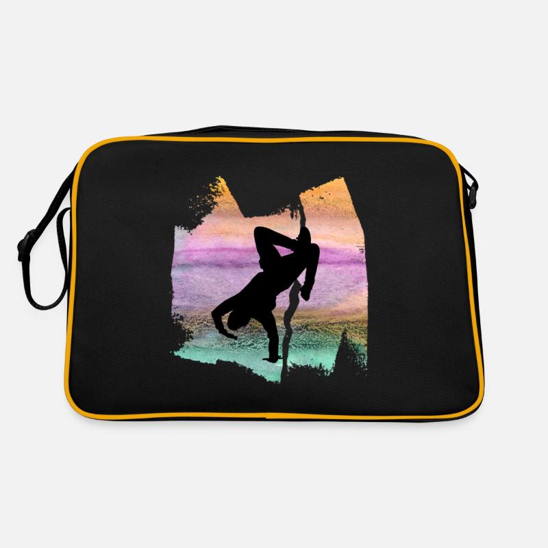 Breakdancer Breakdance Danse T Shirt - Sac Retro - noir/or