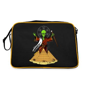 Space Alien Anunnaki Egyptian Pyramids Conspiracy - Retro Bag - black/gold - Back