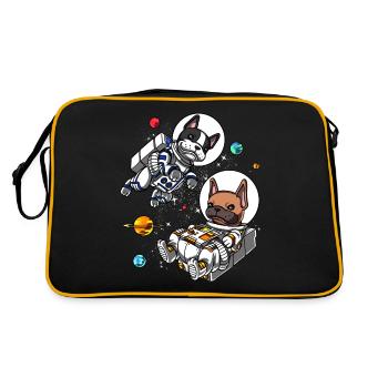 Bouledogue français astronaute espace chiens - Sac Retro - noir/or - Dos