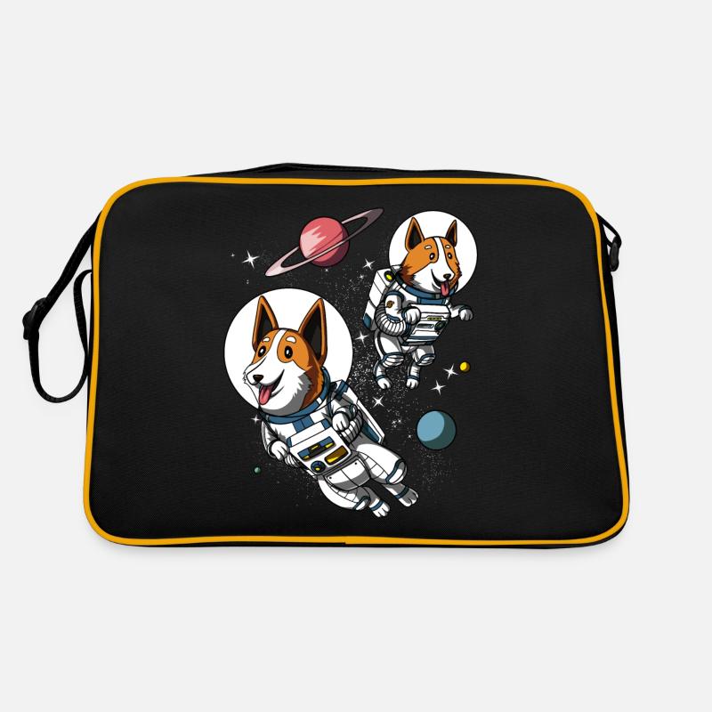 Astronautes de l'espace mignon chien Corgi Sac Retro
