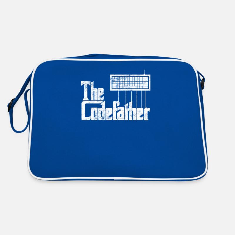 Lustiges Programmiererdesign Die Codefather-Grafik Retro Tasche