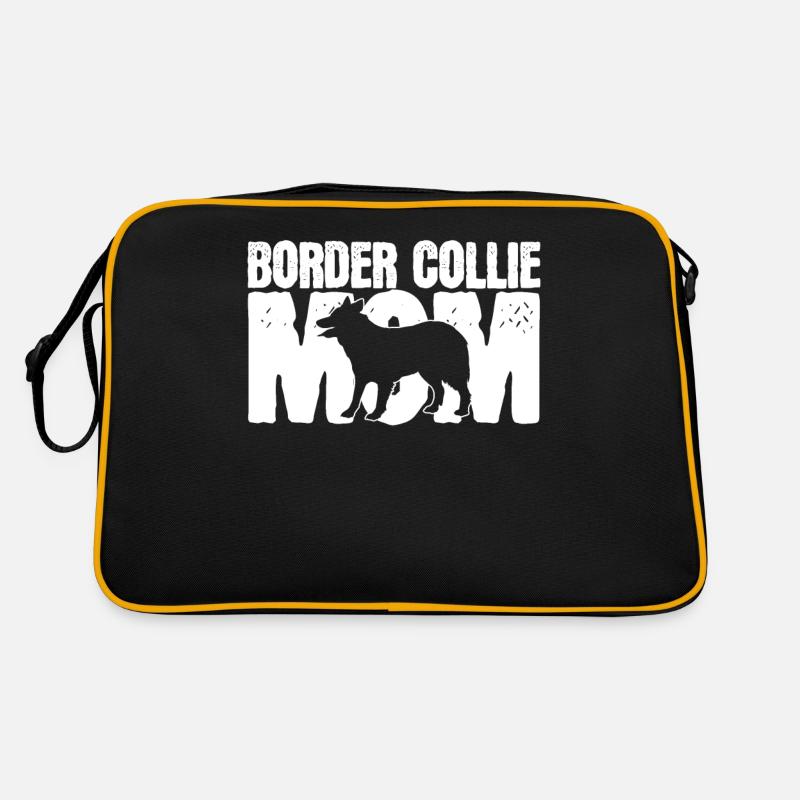 mère Border Collie - Sac Retro - noir/or