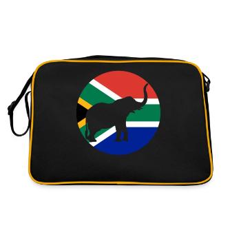 Südafrika - Retro Tasche - Schwarz/Gold - Hinten
