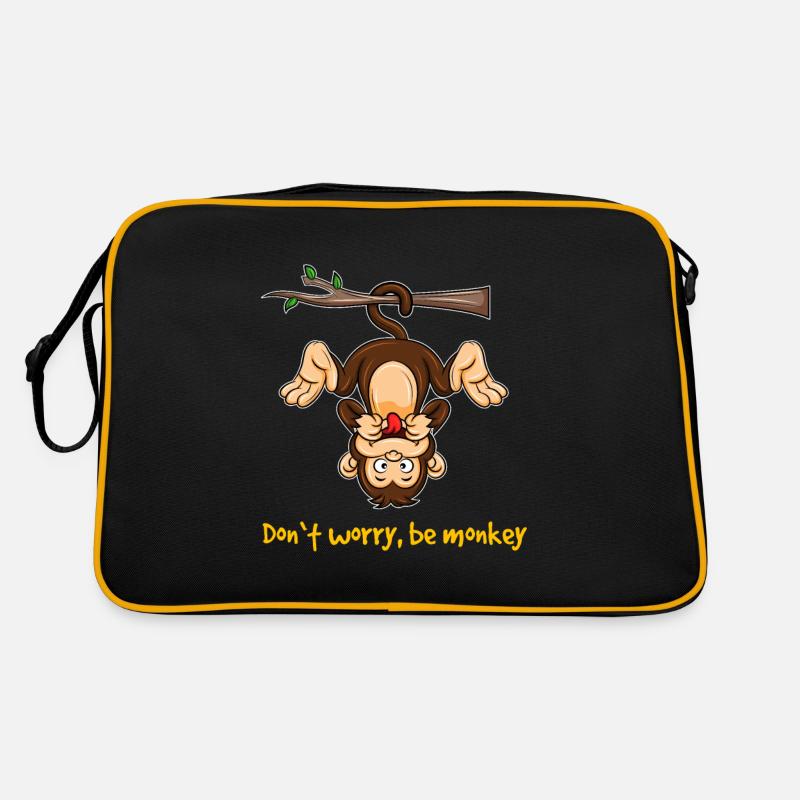 Monkey Monkey Monkeys Dont worry Zoology Gift Retro Bag
