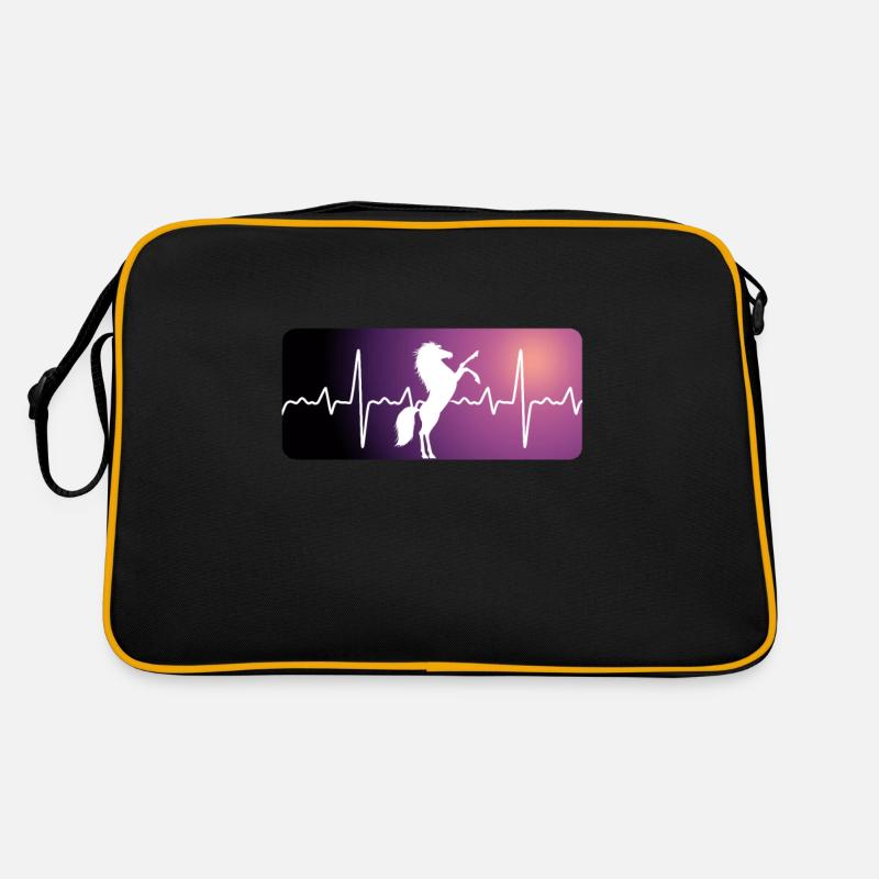 ECG coeur de cheval - Sac Retro - noir/or