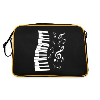 Piano Musician Wings Partition Piano Partition - Sac Retro - noir/or - Dos