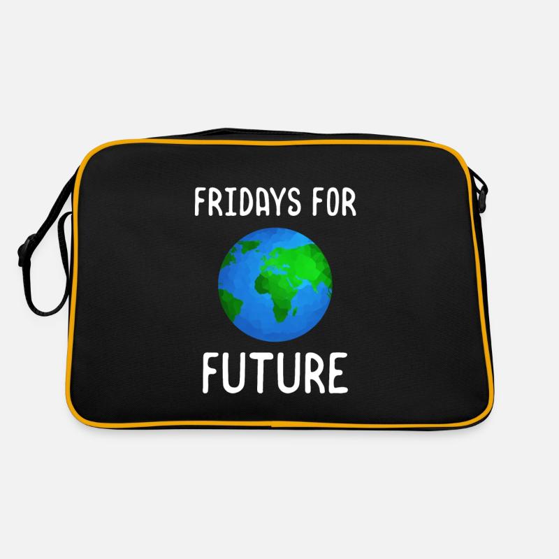 Fridays For Future Changement climatique Démonstration - Sac Retro - noir/or
